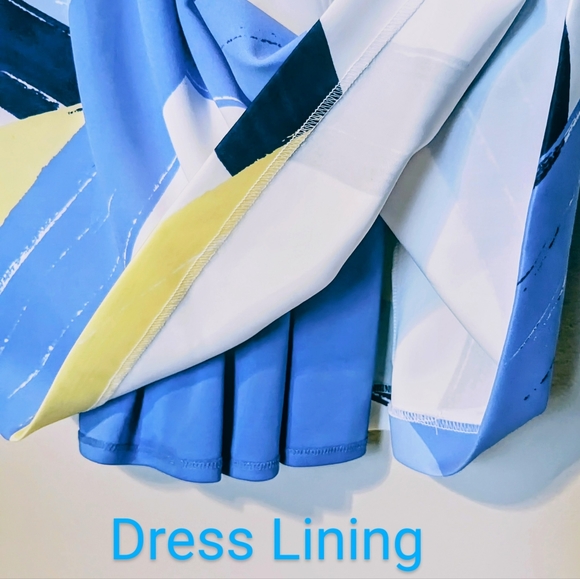 Vince Camuto, Brush Stroke Print, Pleated Fit & Flare,Halter Dress, Size 8 - Picture 10 of 14